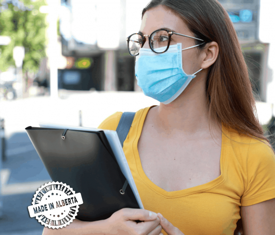 Canadian Made Medical Face Masks | ASTM Level 1, 2 and 3 medical face masks, medical face masks made in canada, Calgary company makes medical grade face masks from canadian materials, Medical Mask and non-medical mask, 3ply face mask, 3 layered face mask